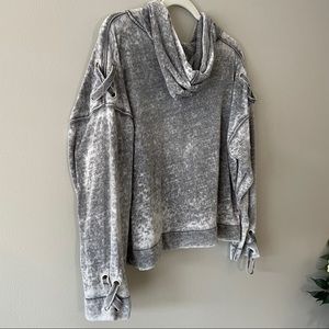 Grey distressed hoodie